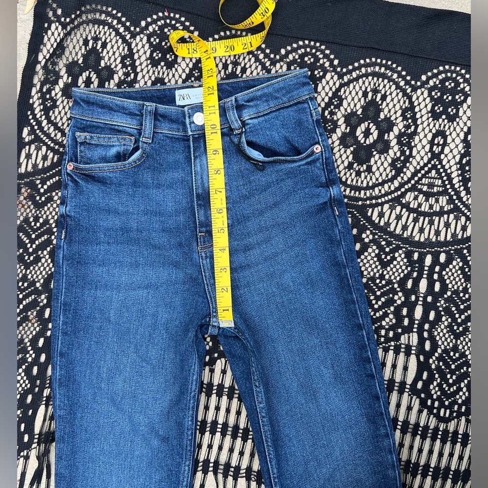 NWOT Zara Dark Blue Wash High Rise Skinny Quality Shaping Stretch Denim 4 Baddie - Picture 6 of 12